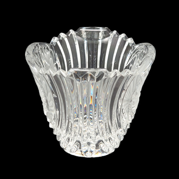 Vtg Floral Etched Crystal Open Candy Dish Bowl 3.5 in - Picture 3 of 16